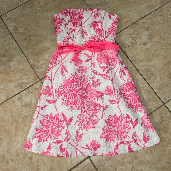Lilly Pulitzer Sienna Strapless Dress Resort White Caliente Size 6 - Picture 2 of 10